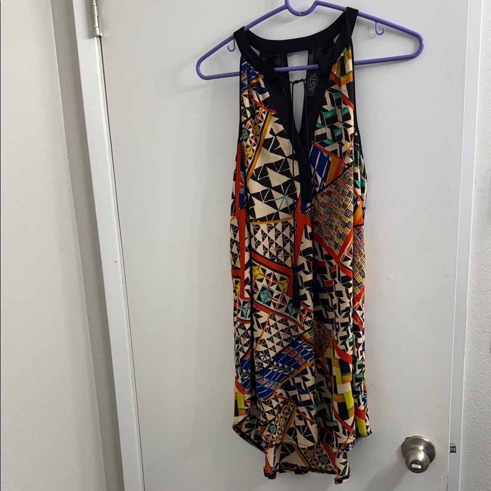 Astr Geometric Multicolor Midi Dress